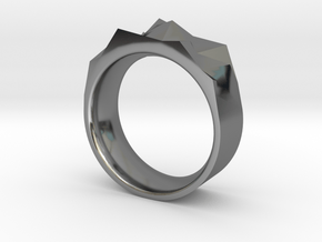 Triangulated Ring - 16mm in Fine Detail Polished Silver