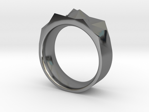 Triangulated Ring - 21mm in Fine Detail Polished Silver