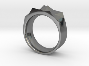 Triangulated Ring - 20mm in Fine Detail Polished Silver