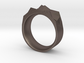 Triangulated Ring - 20mm in Polished Bronzed Silver Steel
