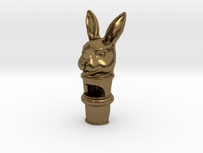 Silver Rabbit Whistle in Polished Bronze