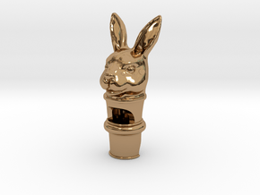 Silver Rabbit Whistle in Polished Brass