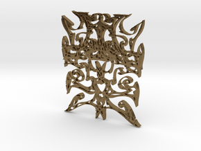 Tribal Pendant #2 in Natural Bronze