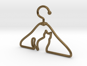 Cat Hanger Pendant in Natural Bronze