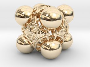 Nucleus D6 in 14k Gold Plated Brass
