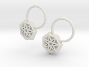 Star Earrings in White Natural Versatile Plastic