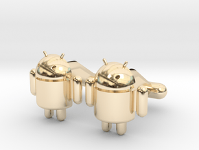 Android Cufflinks in 14K Yellow Gold