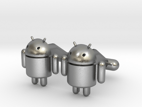 Android Cufflinks in Natural Silver