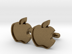 Apple Cufflink in Natural Bronze