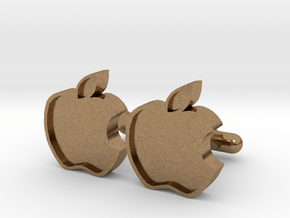 Apple Cufflink in Natural Brass