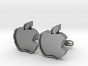 Apple Cufflink in Natural Silver