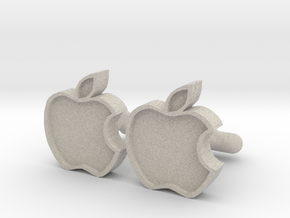 Apple Cufflink in Natural Sandstone