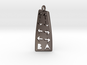 Konami Code Pendant - Twisted in Polished Bronzed Silver Steel