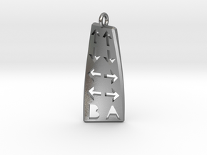 Konami Code Pendant - Twisted in Natural Silver