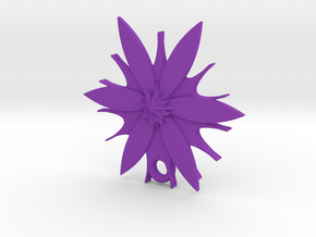 Passion Flower Pendant in Purple Processed Versatile Plastic