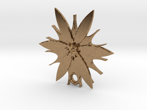 Passion Flower Pendant in Natural Brass