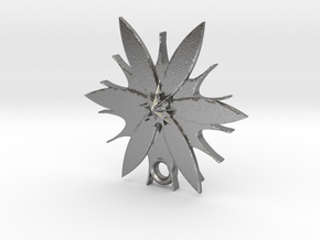 Passion Flower Pendant in Natural Silver