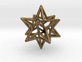 Stellated Dodecahedron Star Earring in Natural Bronze