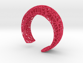 VoronoiBracelet v019 Small/Smart/Symmetrical in Pink Processed Versatile Plastic