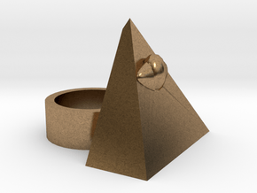 The All Seeing Eye Ring in Natural Brass