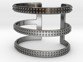 Rows of Rivets Cuff in Polished Silver