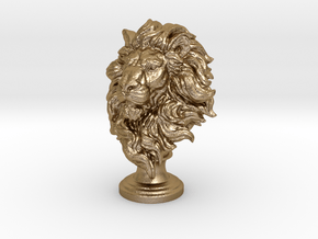 Lion Chess Piece 50mm in Polished Gold Steel