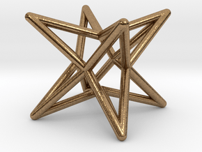 Octahedron Star Earring in Natural Brass