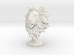 Lion Chess Piece 50mm in White Natural Versatile Plastic