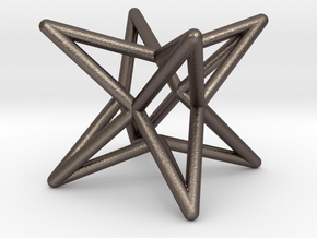 Octahedron Star Earring in Polished Bronzed Silver Steel