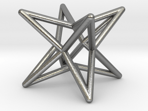 Octahedron Star Earring in Natural Silver