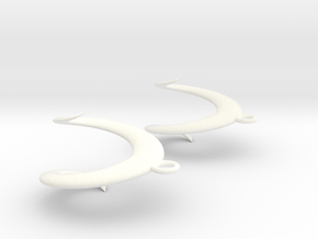 Seashell Earrings in White Processed Versatile Plastic