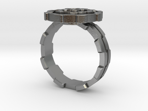 Gearwheel Ring 27.5mm Diameter US 19.5 in Natural Silver