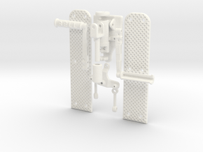 1:6 Scale Jet Ranger Foot Pedals in White Processed Versatile Plastic