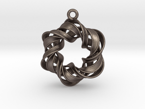 The Six Pointed Star in Polished Bronzed Silver Steel