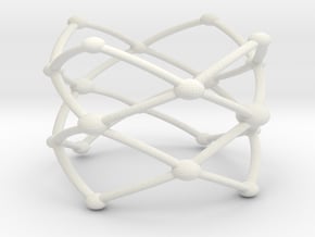 Stacked Frustrated Chains ring larger in White Natural Versatile Plastic