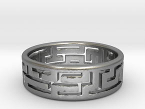 Maze ring size 7 in Natural Silver