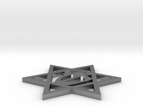 Star Of David Pendant in Polished Silver