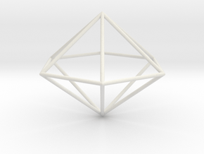 hexagonal dipyramid 70mm in White Natural Versatile Plastic