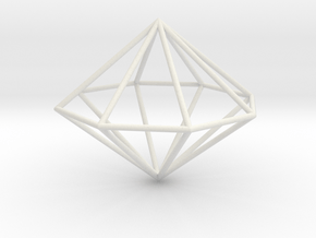 octagonal dipyramid 70mm in White Natural Versatile Plastic