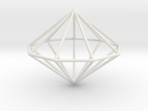 Nonagonal dipyramid 70mm in White Natural Versatile Plastic