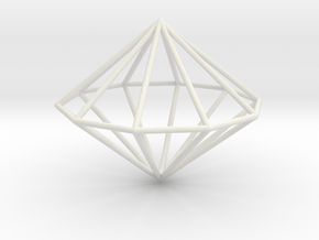 Decagonal dipyramid 70mm in White Natural Versatile Plastic