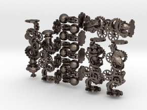 ChessSet in Polished Bronzed Silver Steel