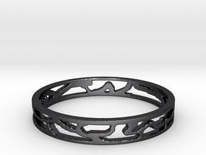 The Web Ring  Ring Size 7 in Polished and Bronzed Black Steel