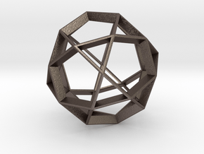 Polyhedral Sculpture #21A in Polished Bronzed Silver Steel