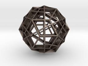 Polyhedral Sculpture #23 in Polished Bronzed Silver Steel