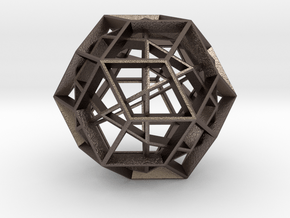 Polyhedral Sculpture #23A in Polished Bronzed Silver Steel