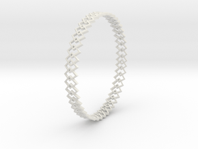 Square Bracelet in White Natural Versatile Plastic