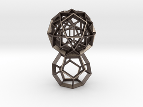 Polyhedral Sculpture #24 in Polished Bronzed Silver Steel