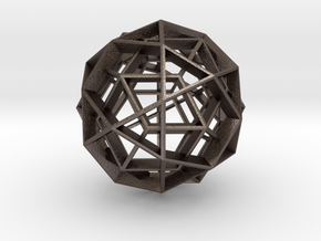 Polyhedral Sculpture #23B in Polished Bronzed Silver Steel