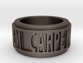 Carpe Noctem 2 Ring Size 7.5 in Polished Bronzed Silver Steel